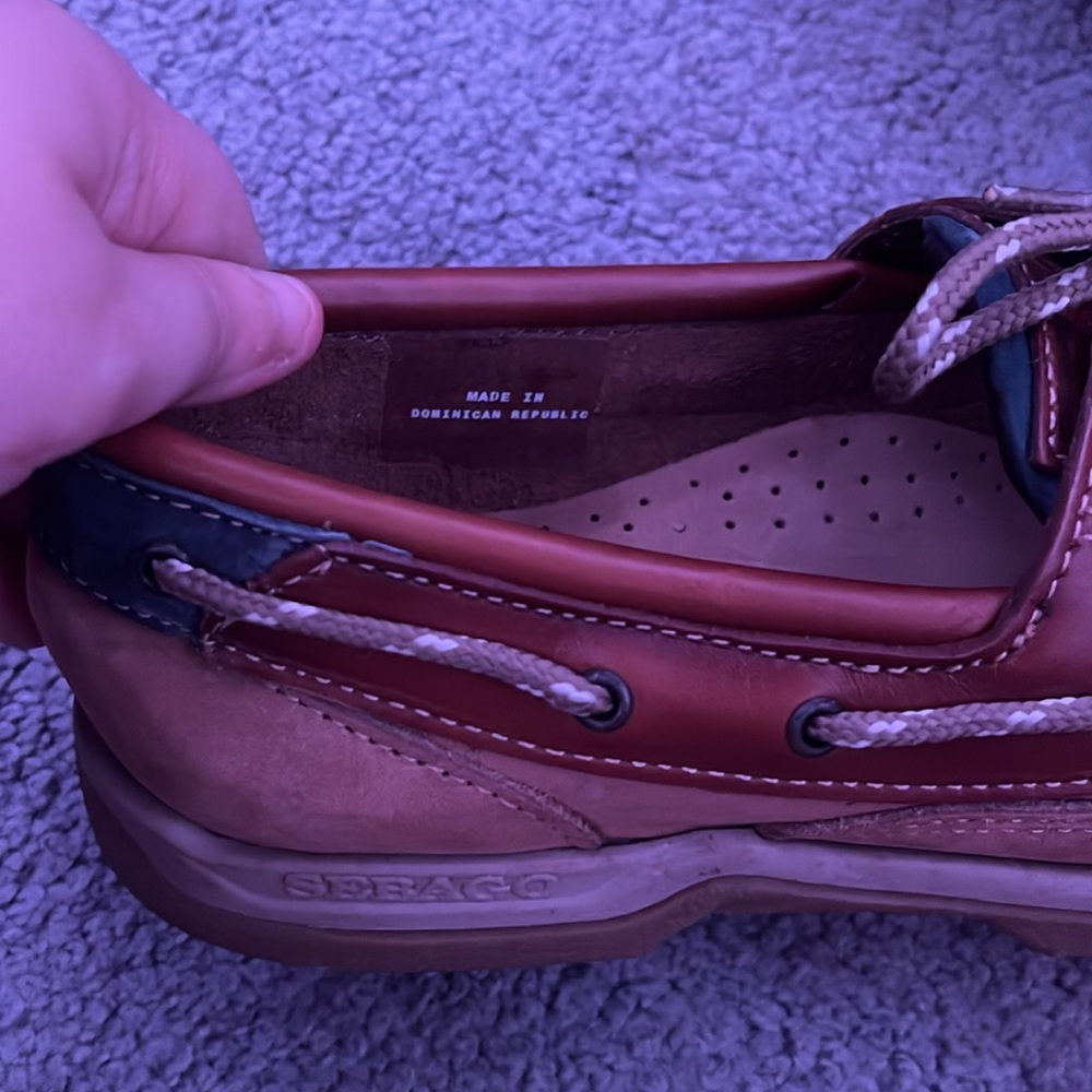 Sebago Docksides - Classic Brown Leather Boat Shoes - Size 7 M - Picture 4 of 6